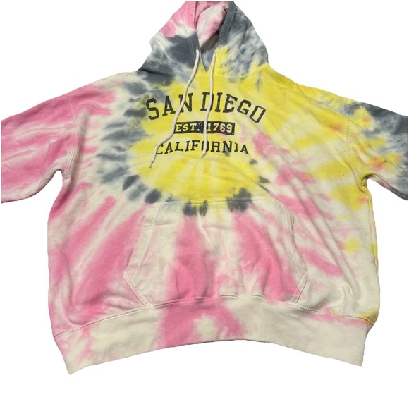Level Black Diamond Tops - Level Black Diamond California tie-dye hoodie